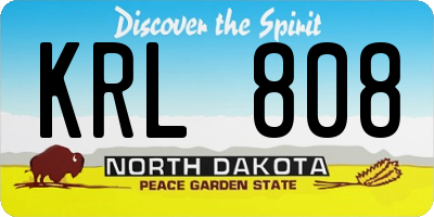 ND license plate KRL808