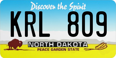 ND license plate KRL809