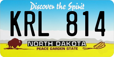 ND license plate KRL814
