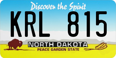 ND license plate KRL815