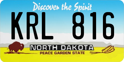 ND license plate KRL816