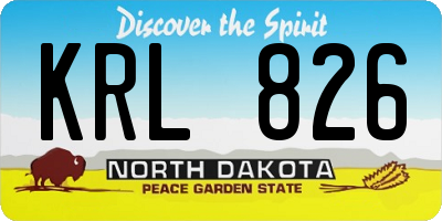 ND license plate KRL826