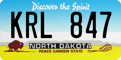 ND license plate KRL847