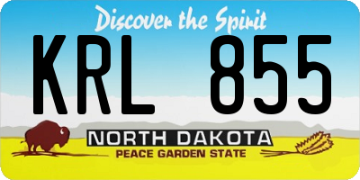 ND license plate KRL855