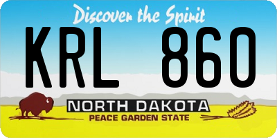 ND license plate KRL860