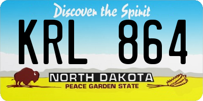 ND license plate KRL864