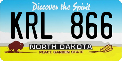 ND license plate KRL866