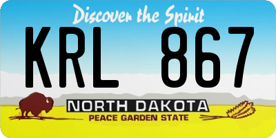 ND license plate KRL867
