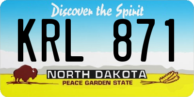 ND license plate KRL871