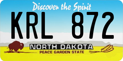 ND license plate KRL872