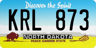 ND license plate KRL873