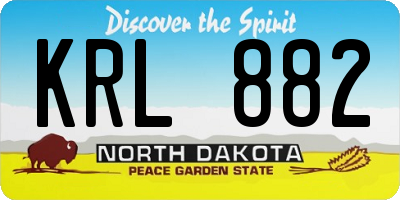 ND license plate KRL882
