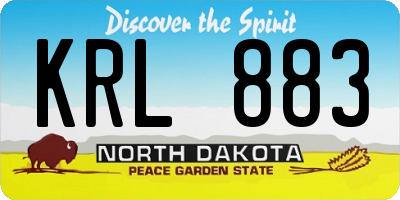 ND license plate KRL883