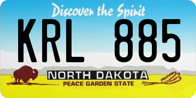ND license plate KRL885