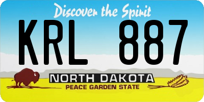 ND license plate KRL887