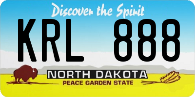 ND license plate KRL888