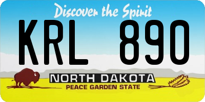 ND license plate KRL890
