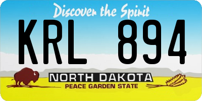 ND license plate KRL894