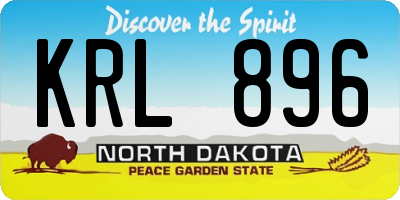 ND license plate KRL896