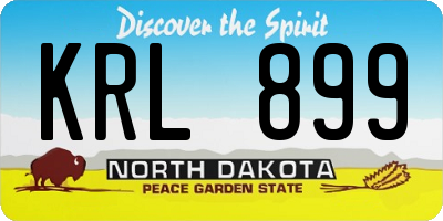ND license plate KRL899
