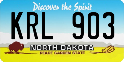 ND license plate KRL903