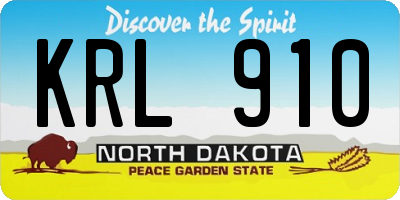 ND license plate KRL910