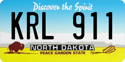 ND license plate KRL911
