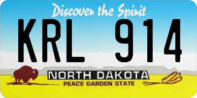ND license plate KRL914