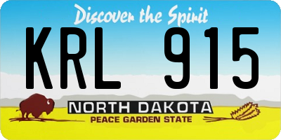 ND license plate KRL915