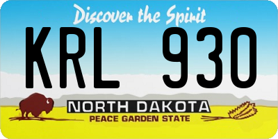 ND license plate KRL930