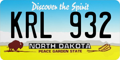 ND license plate KRL932