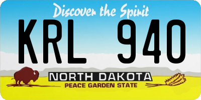 ND license plate KRL940