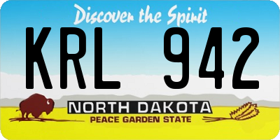 ND license plate KRL942