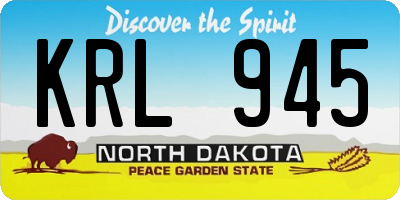 ND license plate KRL945
