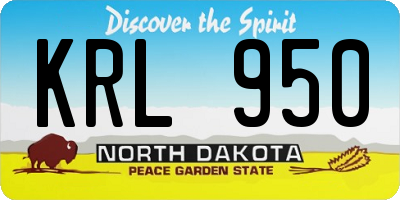 ND license plate KRL950