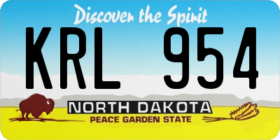 ND license plate KRL954