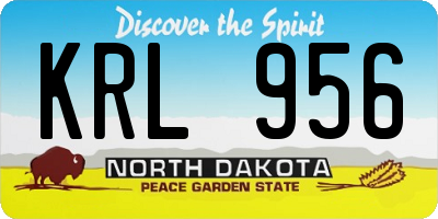 ND license plate KRL956