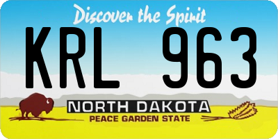 ND license plate KRL963