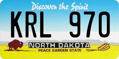 ND license plate KRL970