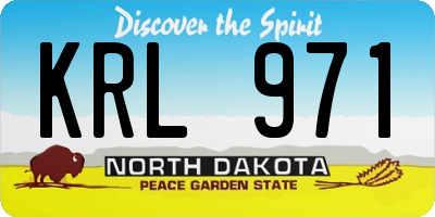 ND license plate KRL971