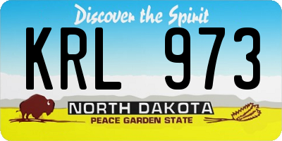 ND license plate KRL973
