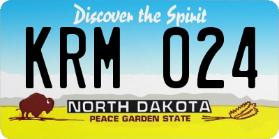ND license plate KRM024
