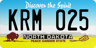 ND license plate KRM025