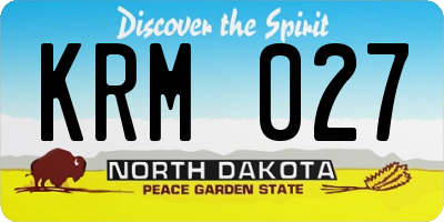 ND license plate KRM027