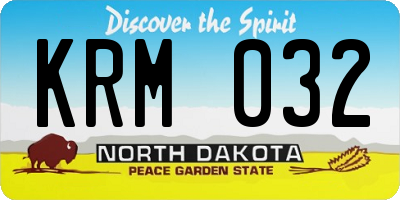 ND license plate KRM032
