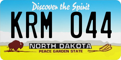 ND license plate KRM044