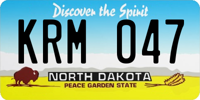 ND license plate KRM047