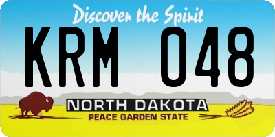 ND license plate KRM048