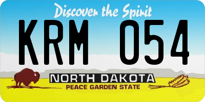 ND license plate KRM054