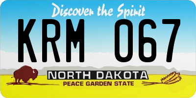 ND license plate KRM067